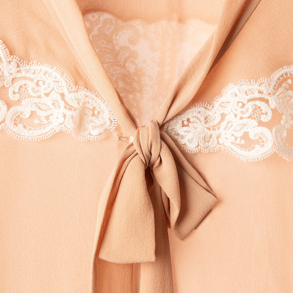 Chloe Blush Pink Neck Tie Blouse