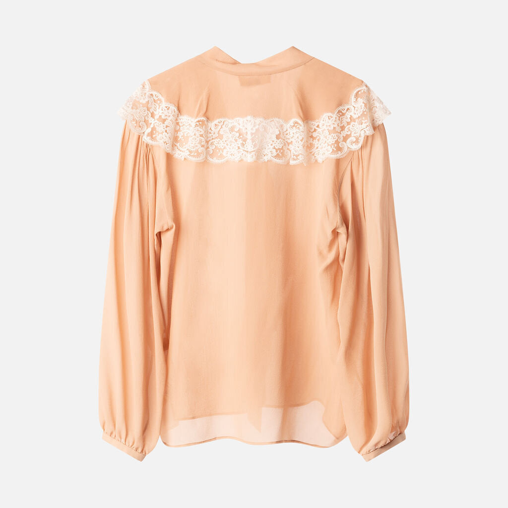 Chloe Blush Pink Neck Tie Blouse