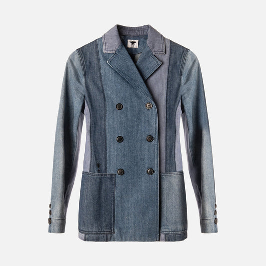 Christian Dior Blue Colorblock Denim Jacket