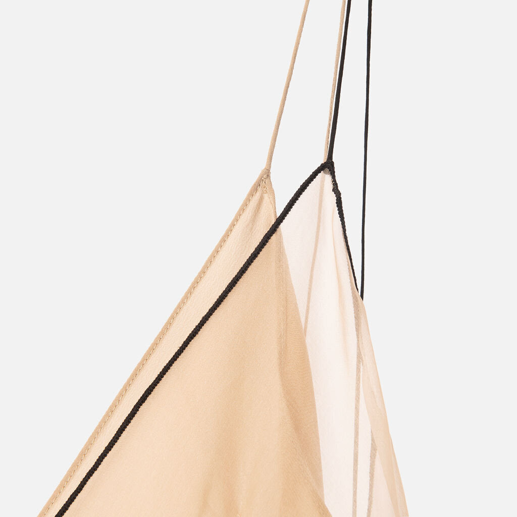 Khaite Beige and Black Silk Sheer Tank