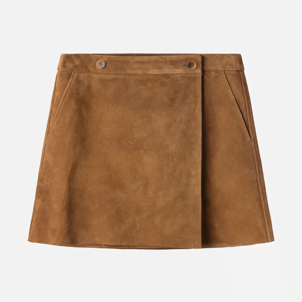 James Perse Brown Suede Jacket + Skirt