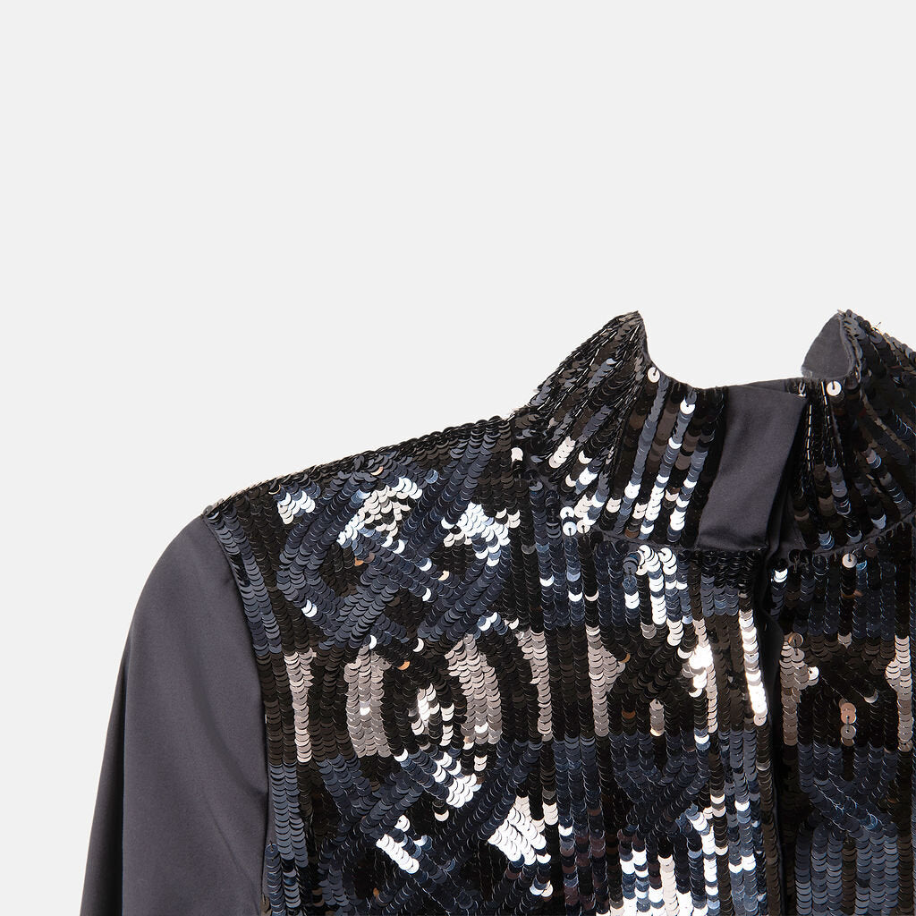 Christian Dior Navy Cotton Sequins Button Down Shirt