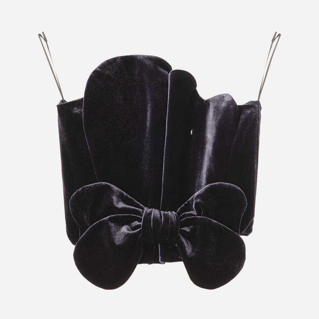 Hellessy Dark Navy Velvet Bustier Top