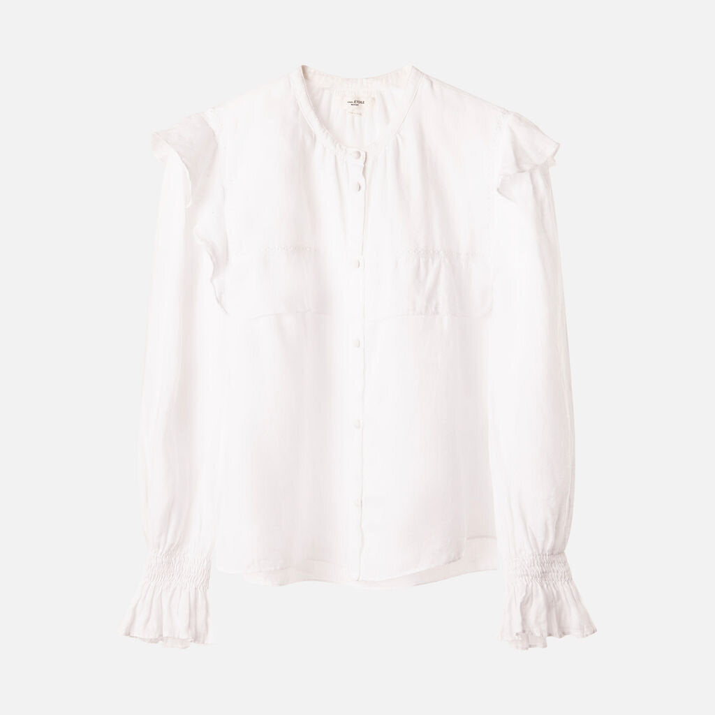 Isabel Marant Etoile White Linen Button Up Top