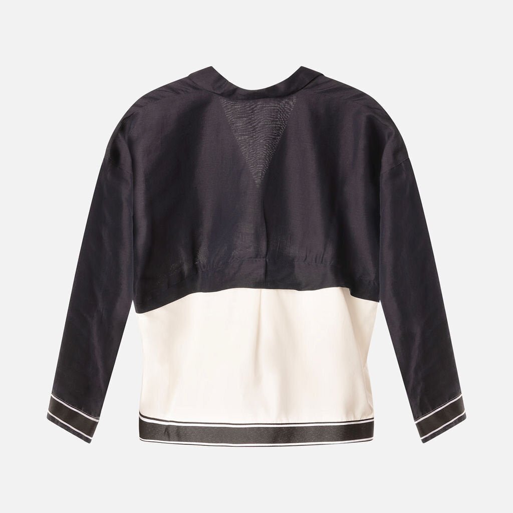 Tricot Comme des Garcons Navy and White Linen Shirt