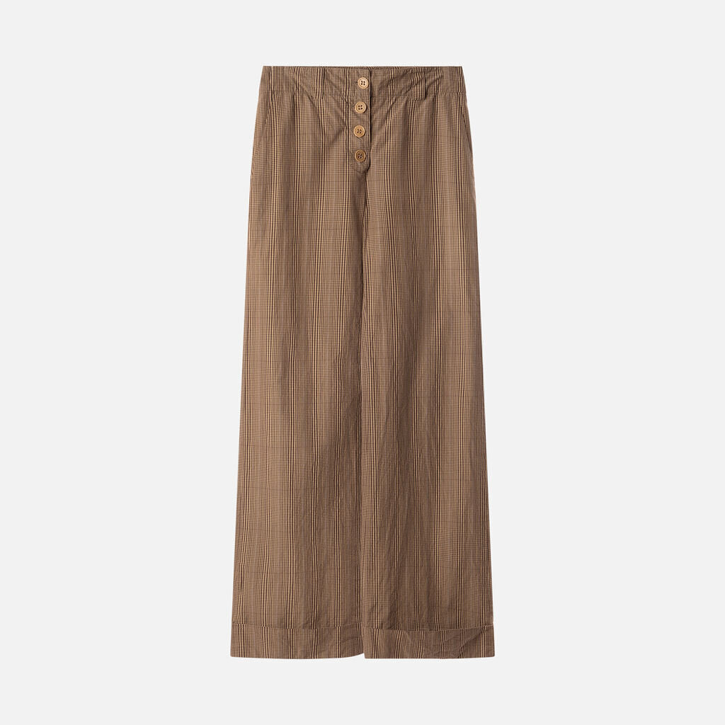 Chloe Brown Check Cotton Pants