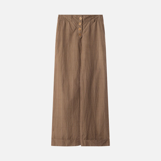 Chloe Brown Check Cotton Pants