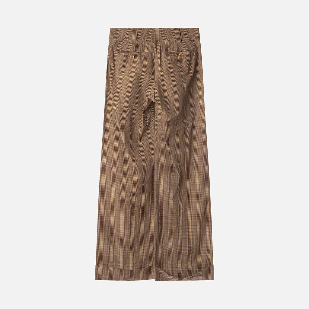 Chloe Brown Check Cotton Pants