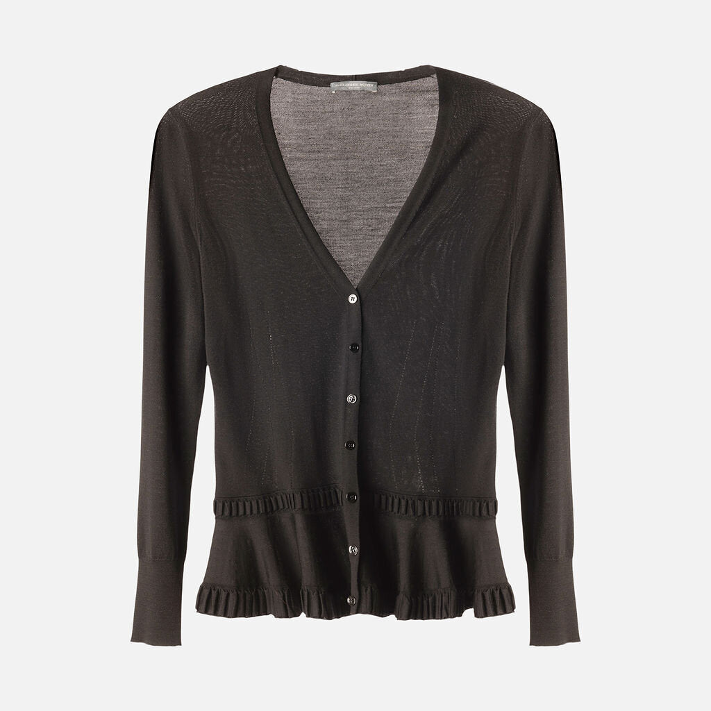 Alexander McQueen Black Wool Cardigan