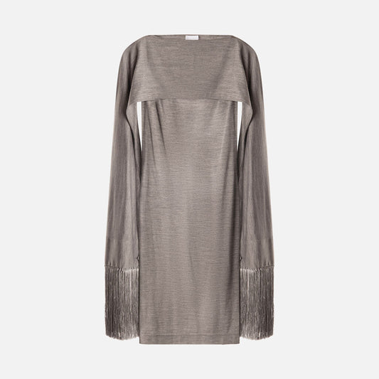 Burberry Gray Wool Dress + Capelet