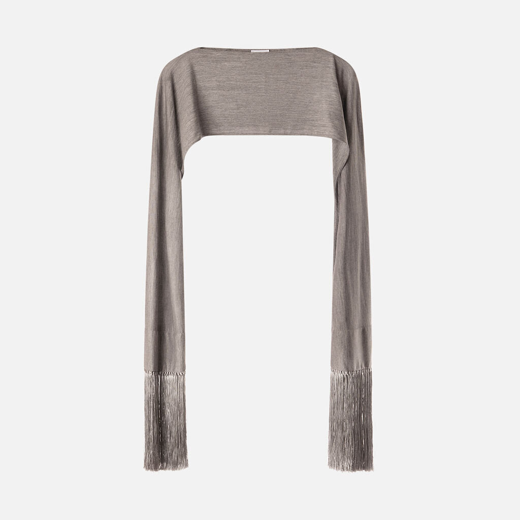 Burberry Gray Wool Dress + Capelet