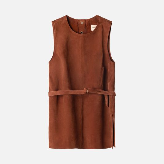 Sezane Brown Suede Top