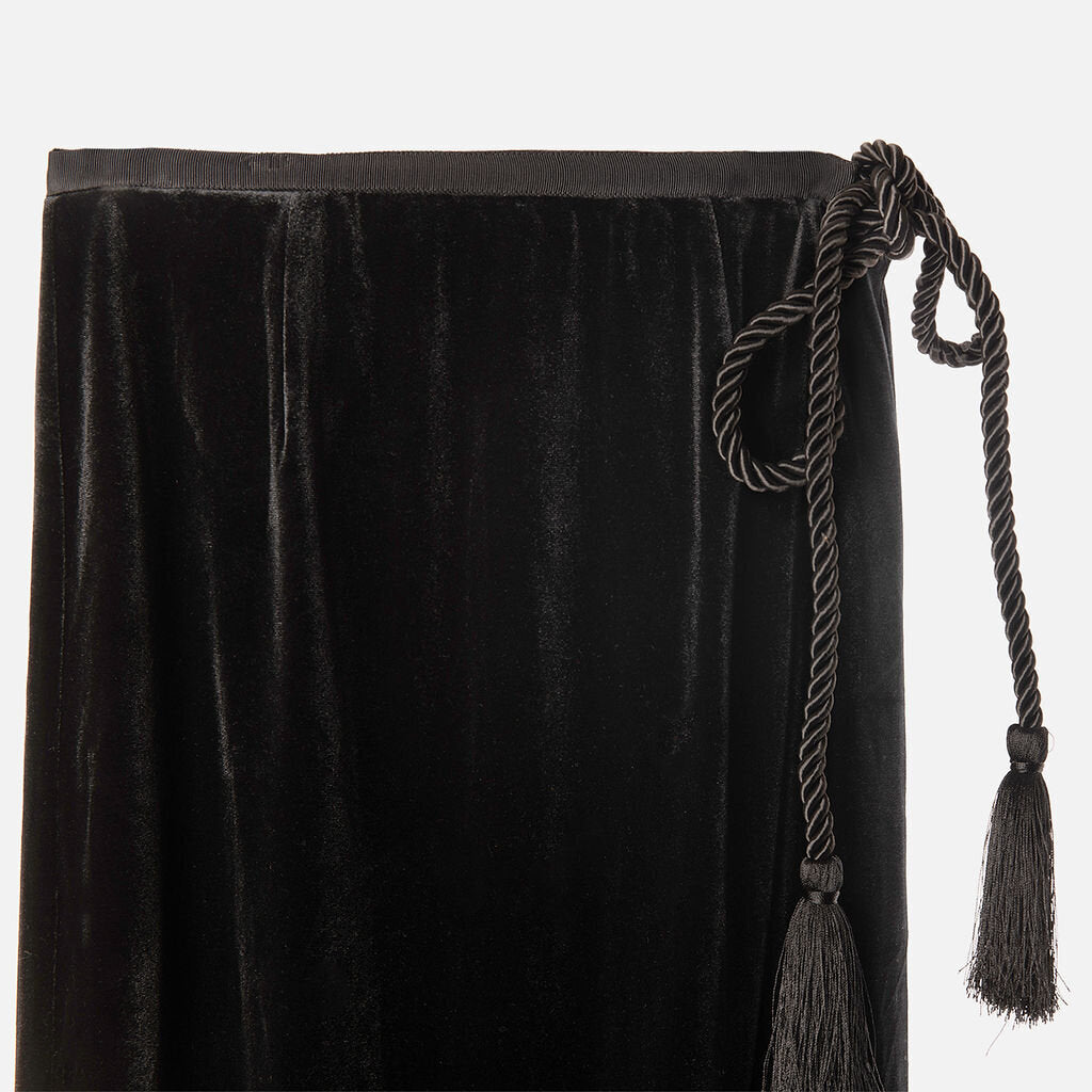 Ciao Lucia Black Velvet Belted Skirt