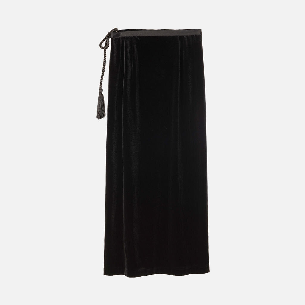 Ciao Lucia Black Velvet Belted Skirt