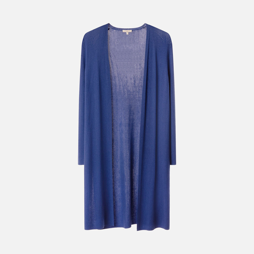 Lafayette 148 Blue Lyocell Long Cardigan