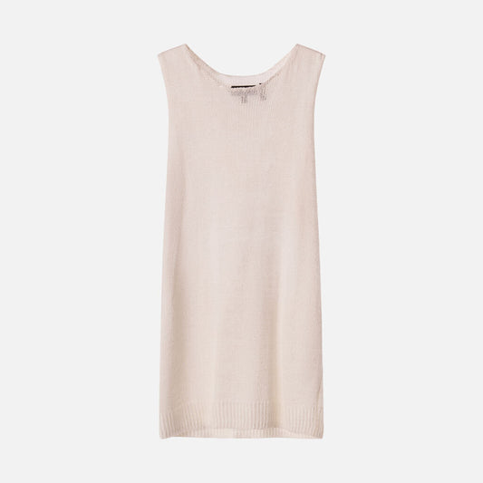 Theory White Linen Knit Tank