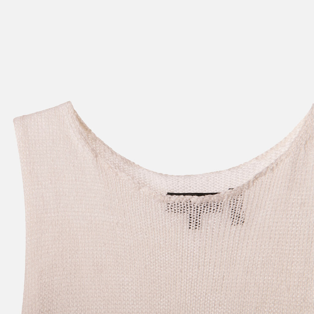 Theory White Linen Knit Tank