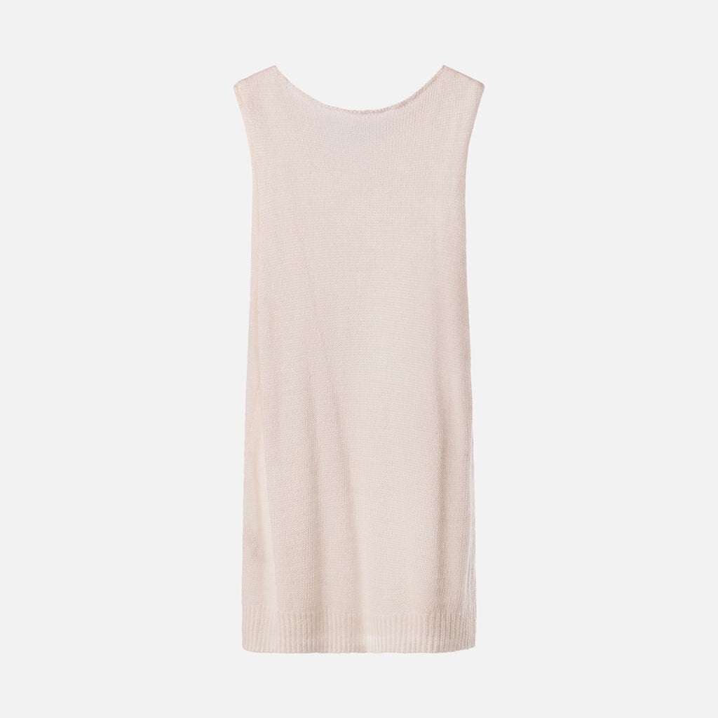 Theory White Linen Knit Tank