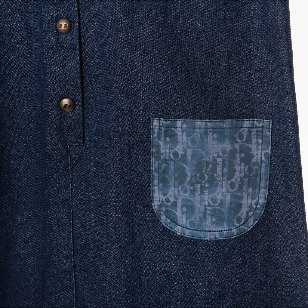 Christian Dior Dark Washed Oblique Denim Mini Dress