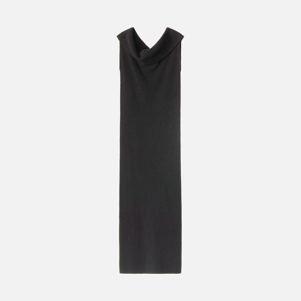 Toteme Black Off Shoulder Knit Dress