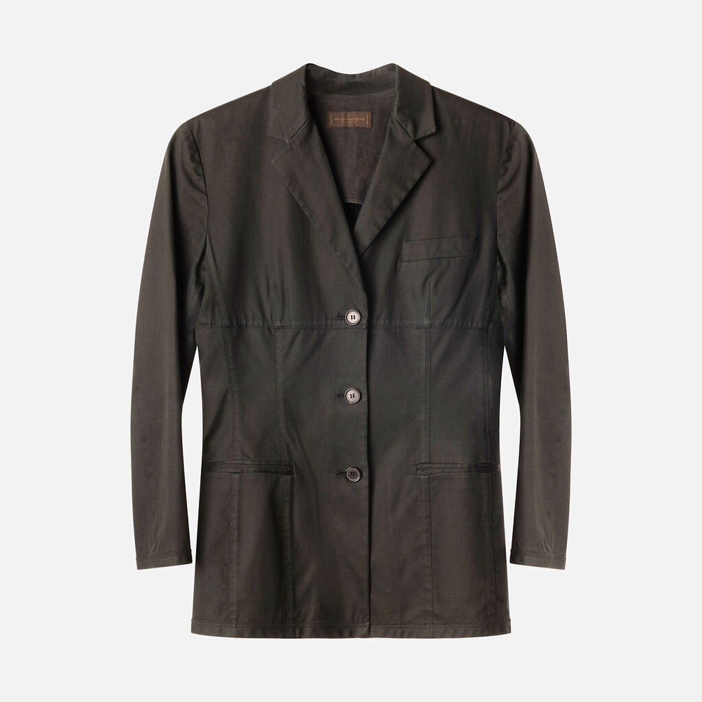 Narcisco Rodriguez 1990s Black Cotton Blend Blazer
