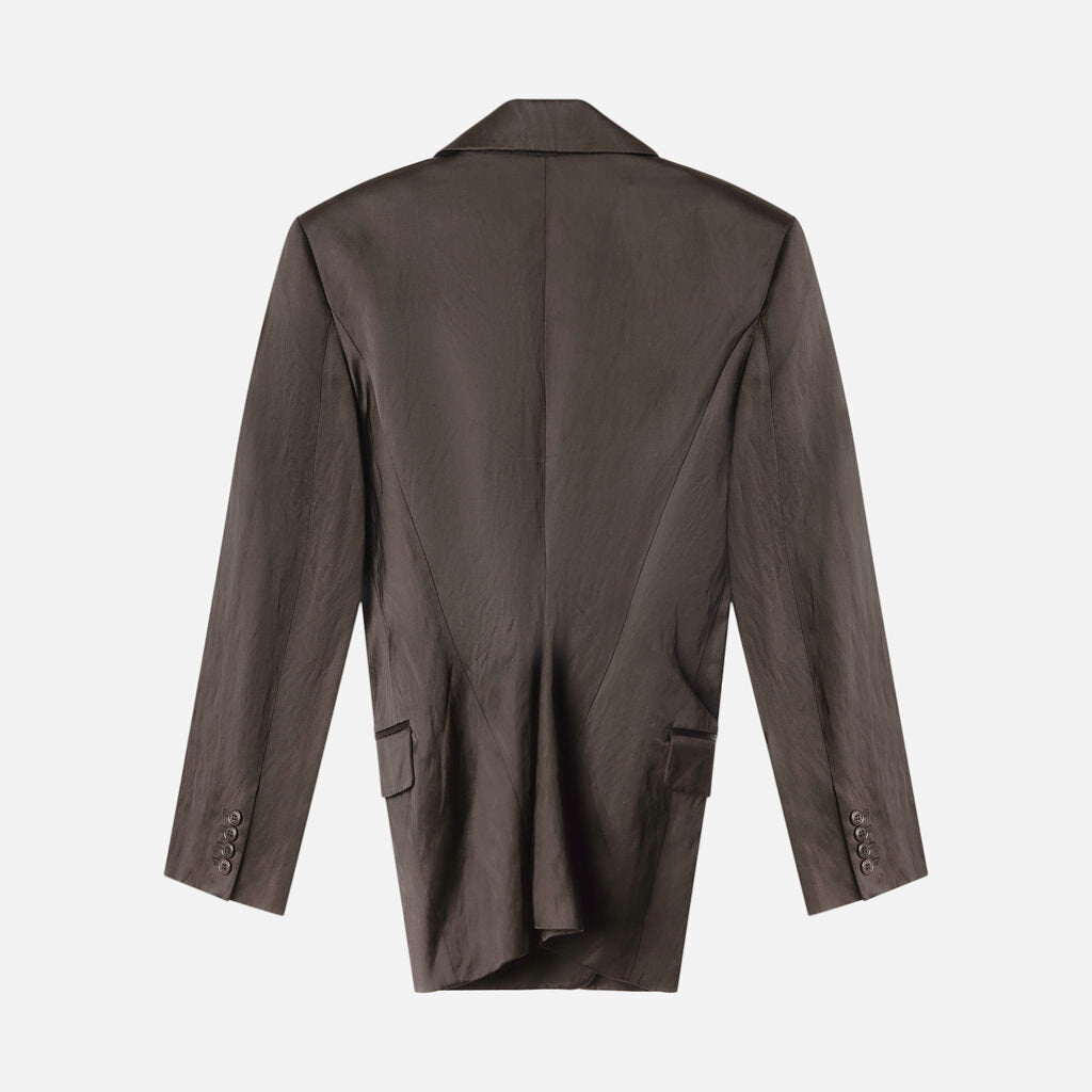 Alexander Wang Black Viscose Blend Satin Blazer