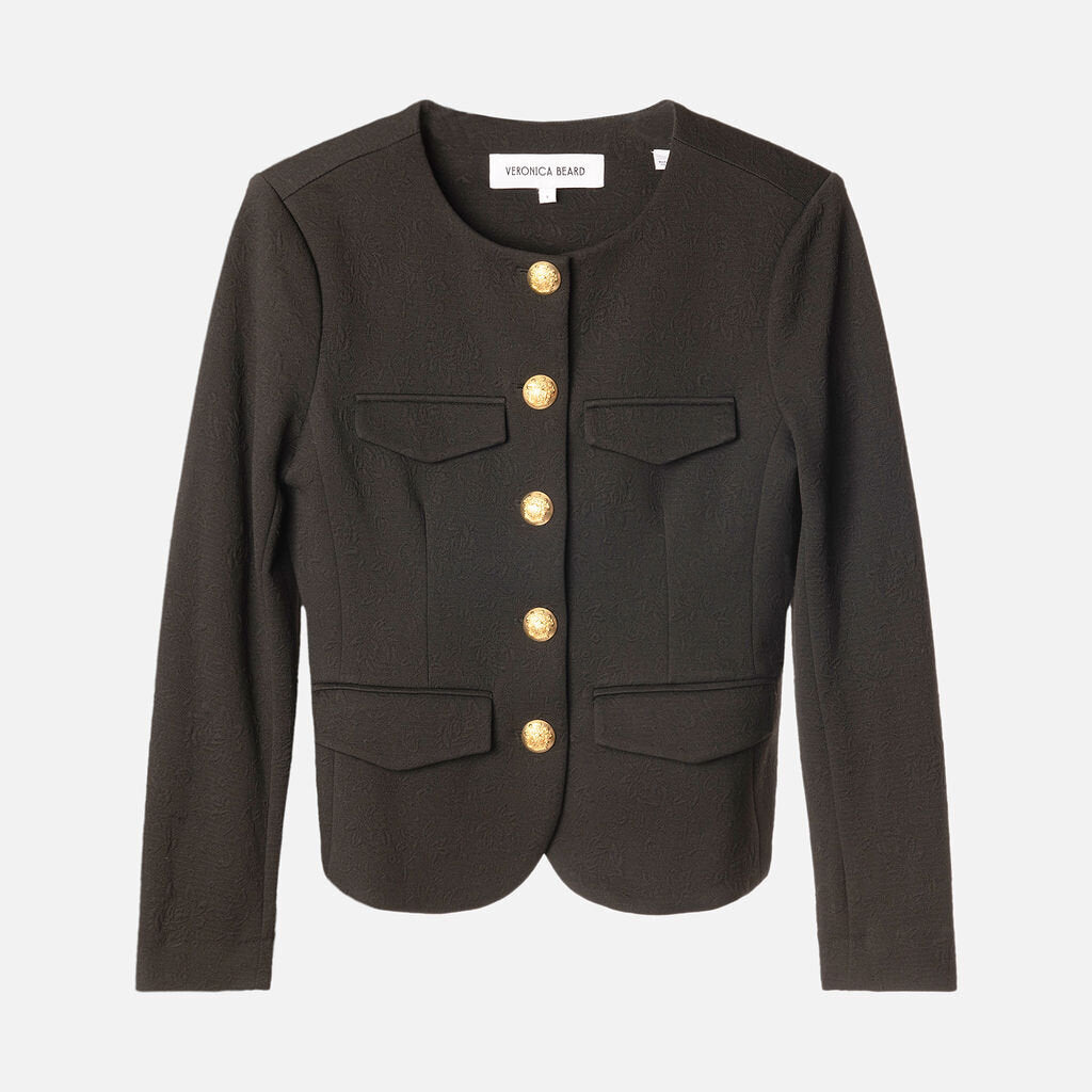 Veronica Beard Black Poly Jacquard Jacket