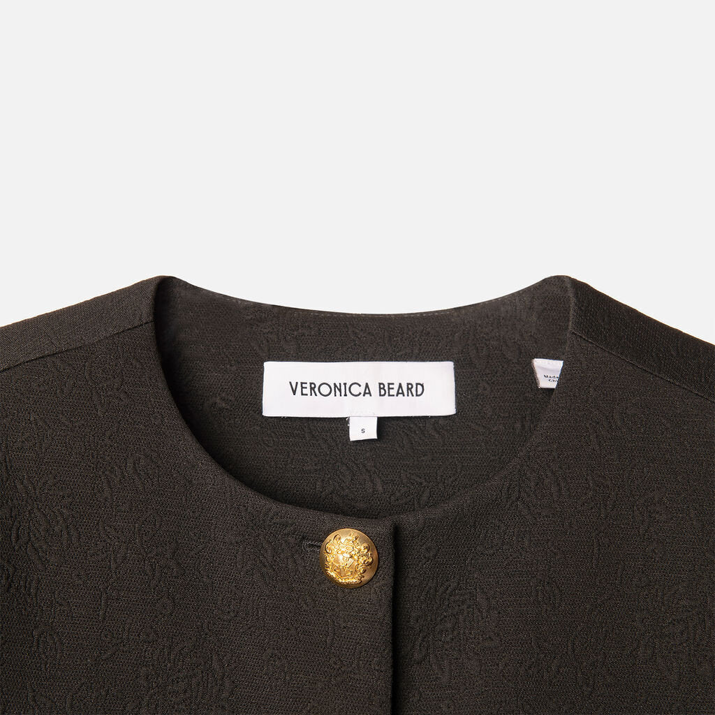 Veronica Beard Black Poly Jacquard Jacket
