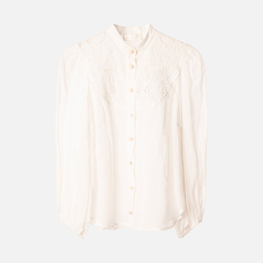 Zimmermann White Ramie Blouse