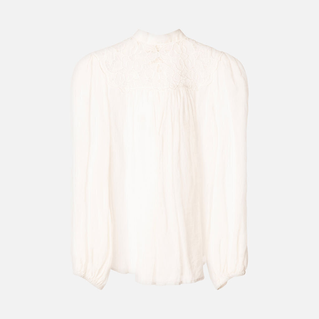 Zimmermann White Ramie Blouse