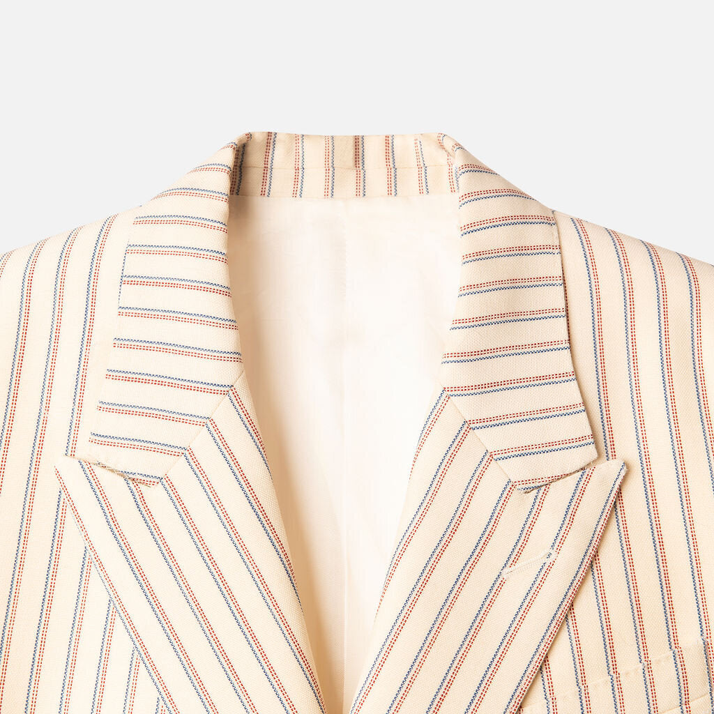 Celine Cream Wool RB Pinstripe Blazer