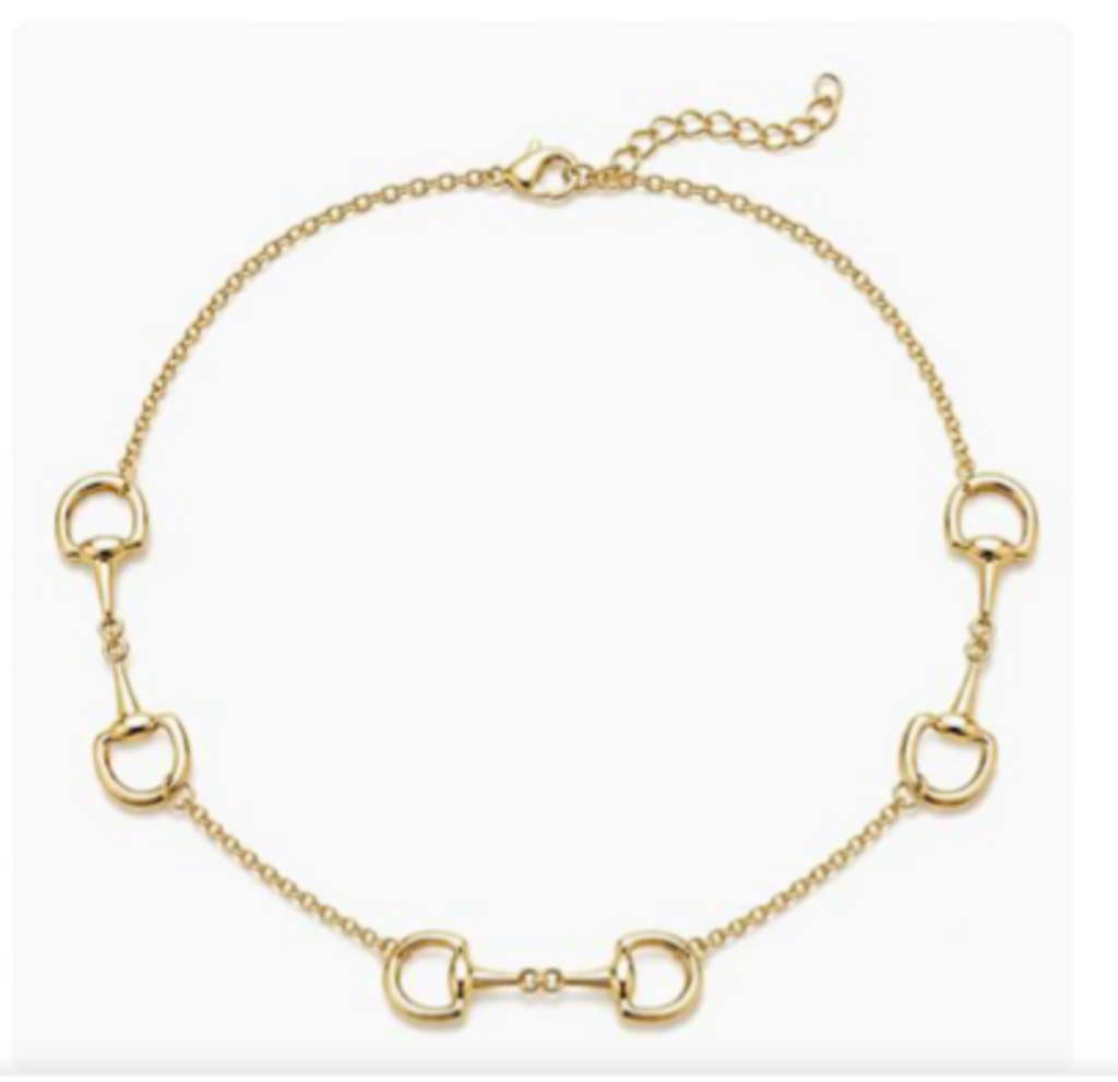 Polo Link Horse Bit Necklace YG 15.5" + 2" Ext