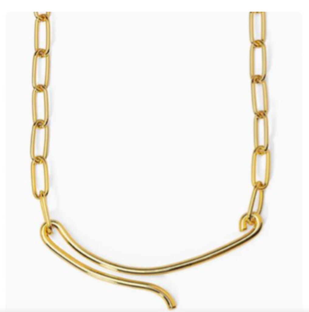 Arc Link Chain Collar Necklace YG