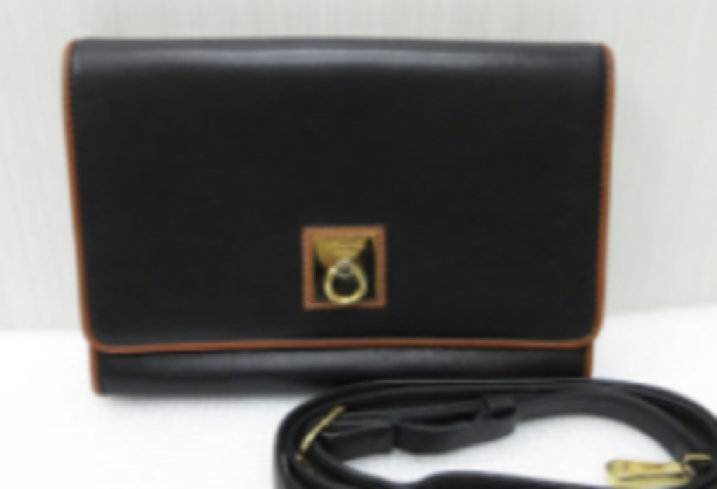 Vintage Black & Brown Leather 2 Way Clutch