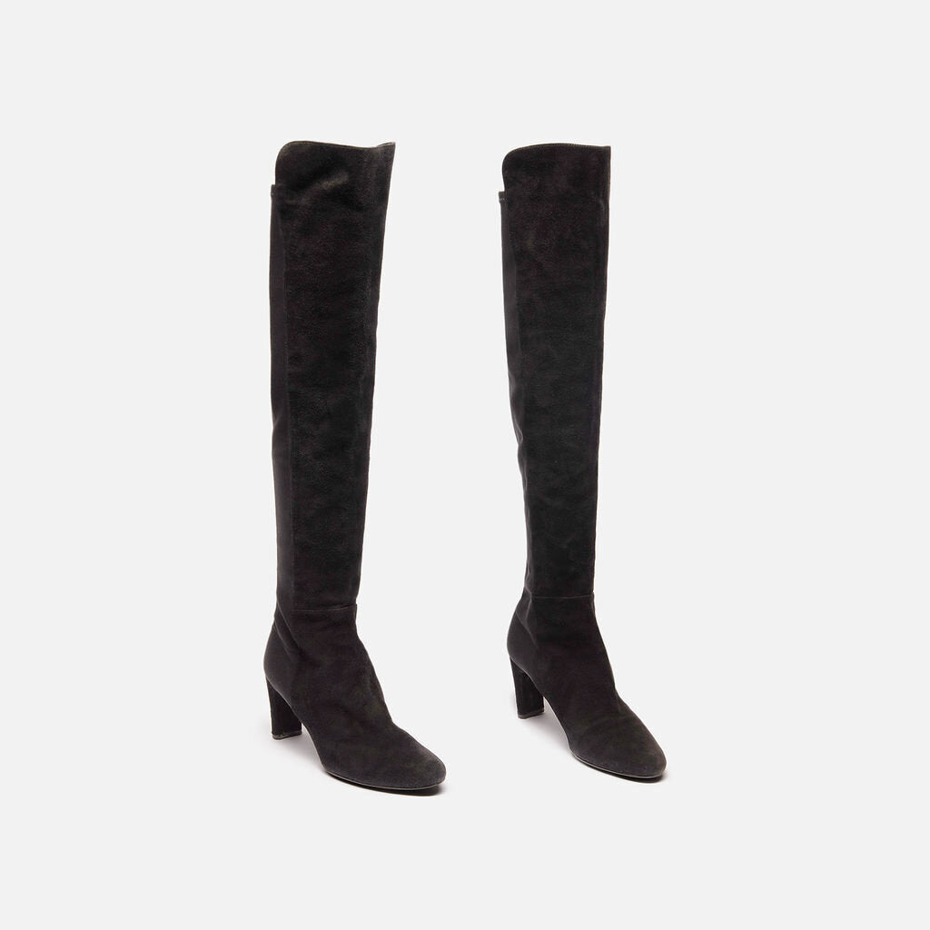 Stuart Weitzman Black Suede Over the Knee Boot