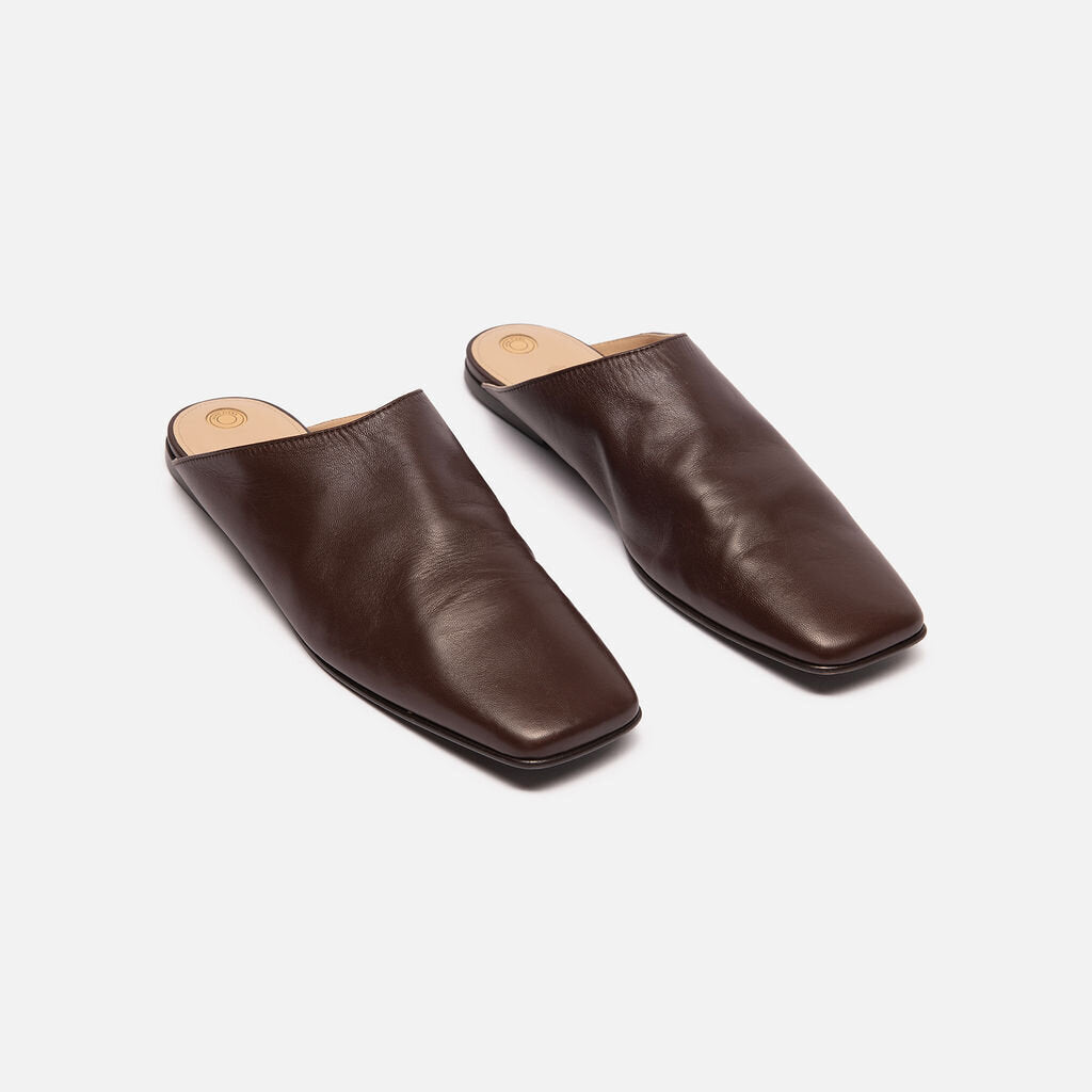 Loro Piana Brown Flat Mules