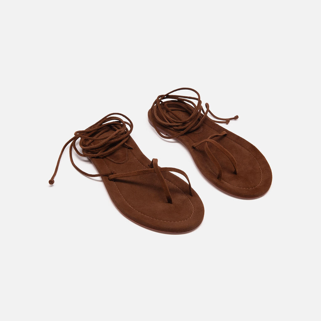 Porte a Praire Brown Suede Strappy Sandal