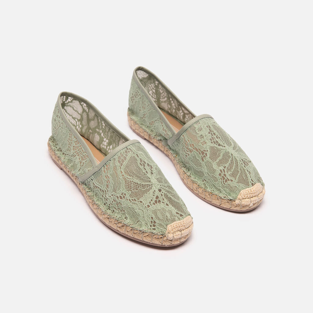 Valentino Mint Green Lace Espadrille