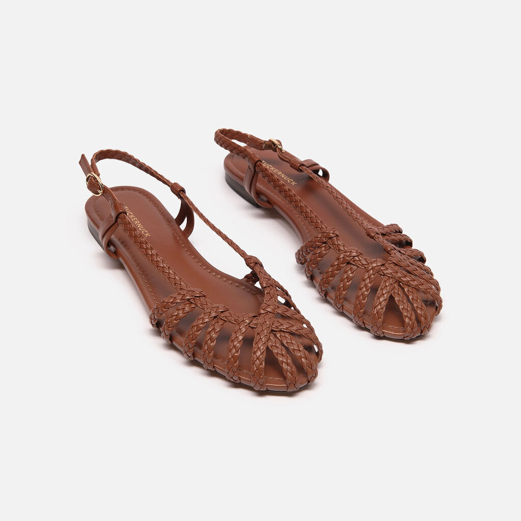 Tuckernuck Brown Braided Leather Sandals