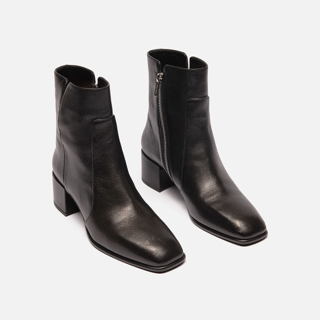 Jimmy Choo Black Leather Block Heel Boots