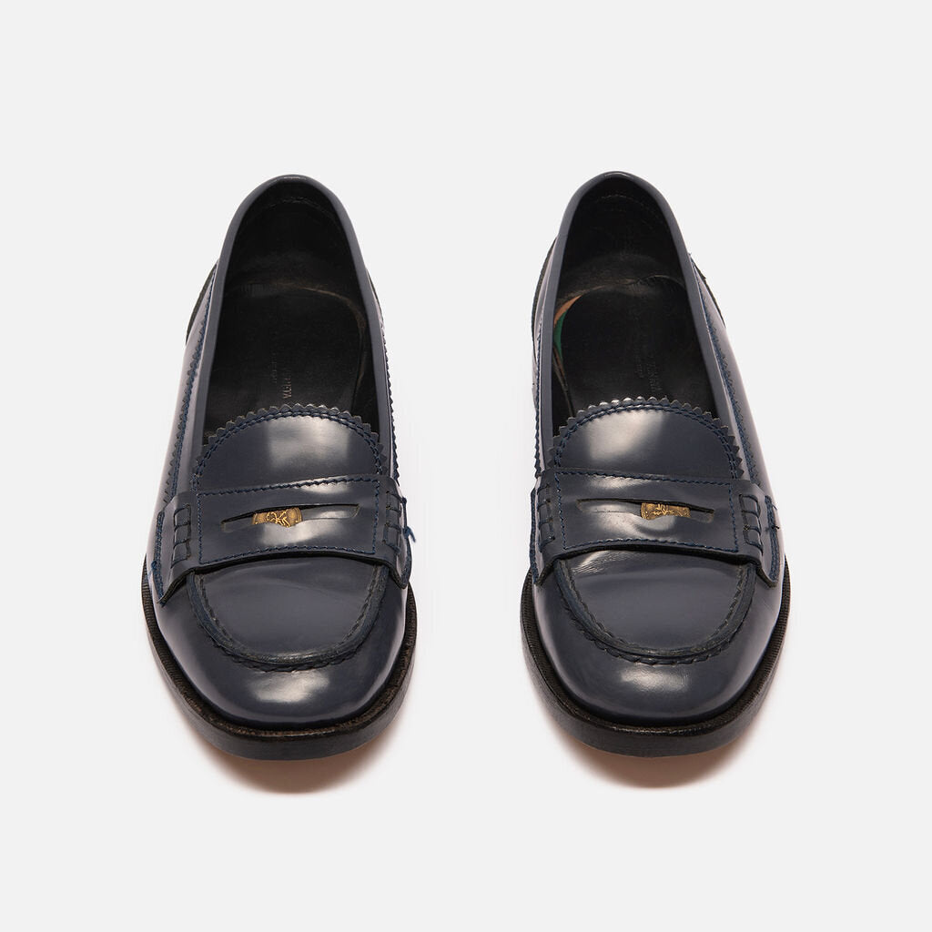 Bottega Veneta Blue Leather Penny Loafers