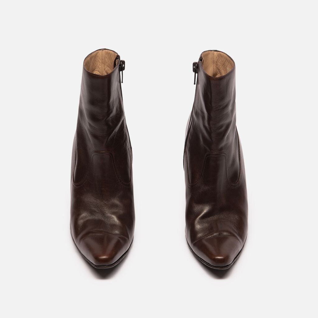 Manolo Blahnik Brown Leather Ankle Boot