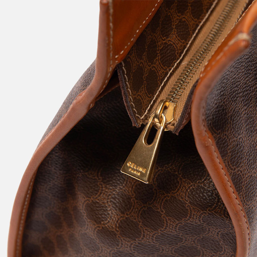 Celine Brown Macadam Coated Canvas Tote