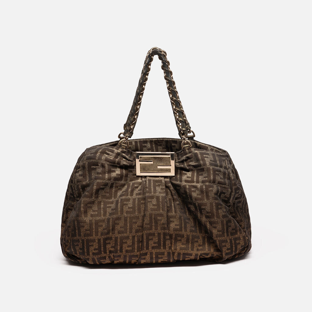 Fendi Brown & Black Zucca Shoulder Bag