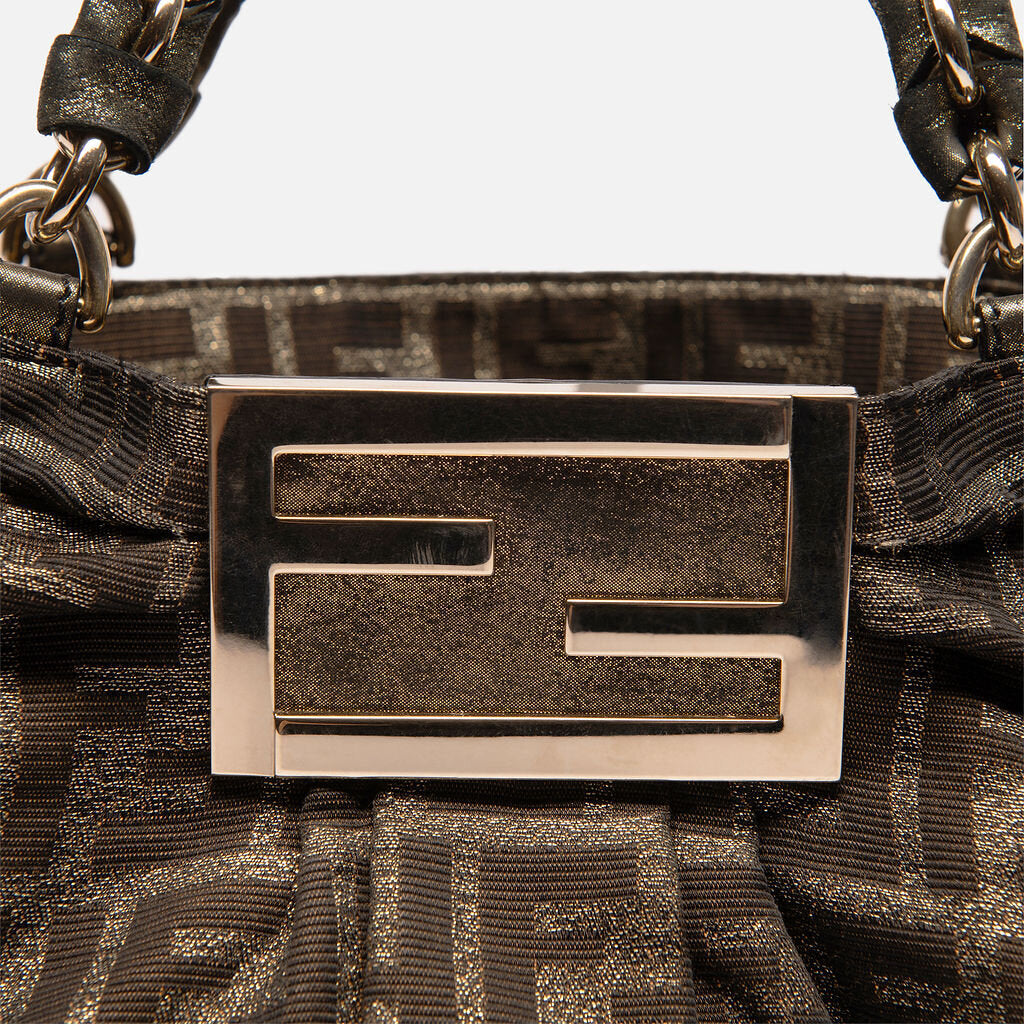 Fendi Brown & Black Zucca Shoulder Bag