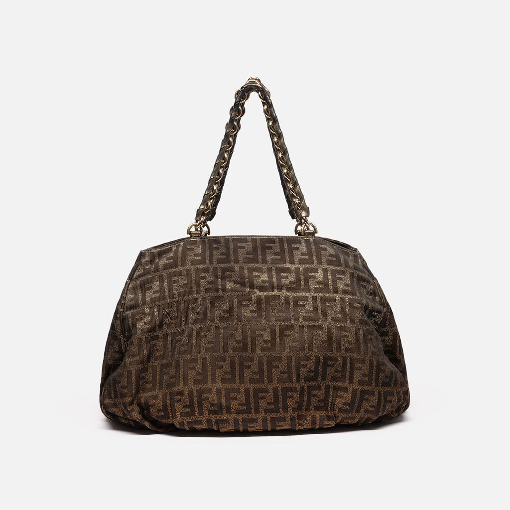 Fendi Brown & Black Zucca Shoulder Bag