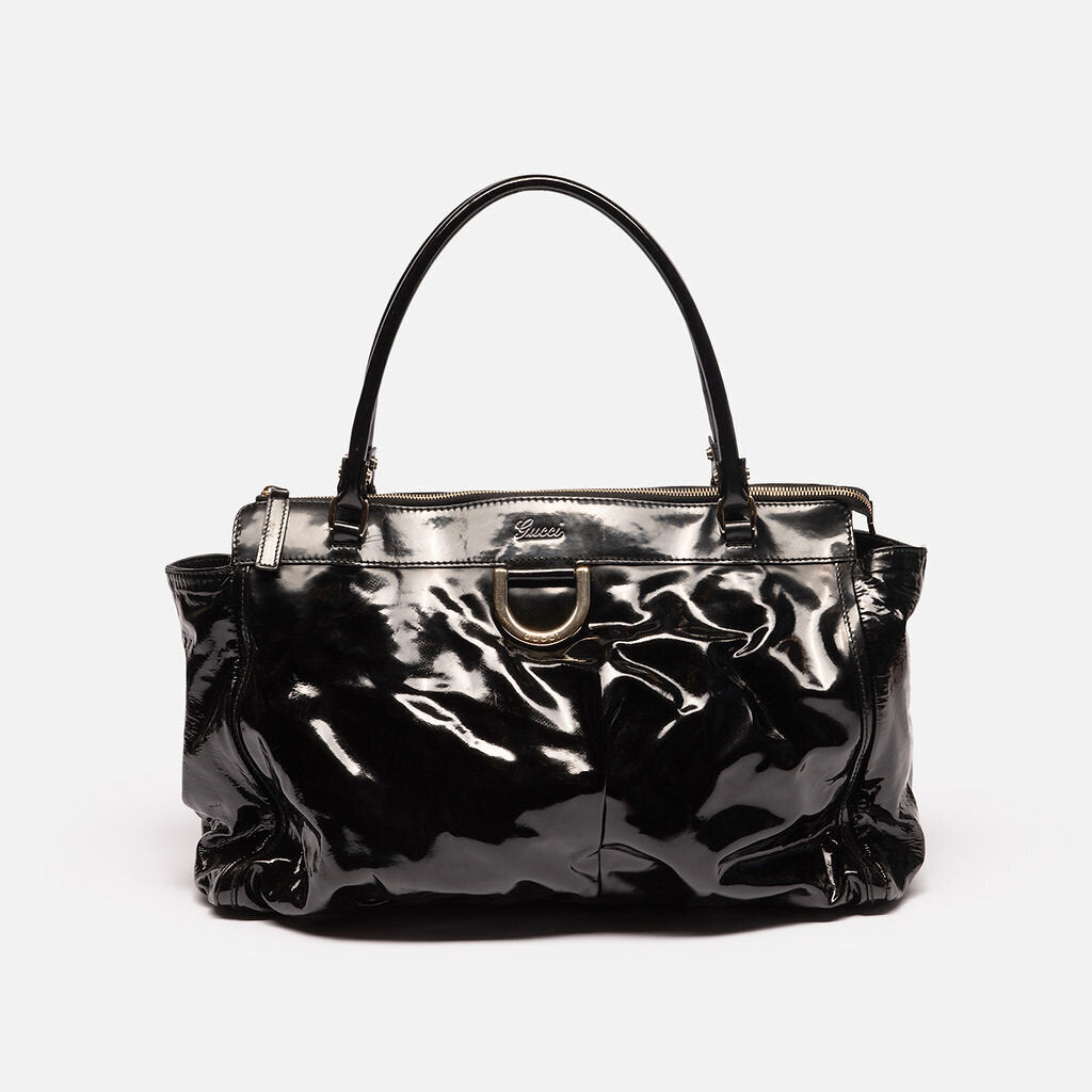 Gucci Black Patent Abbey Bag