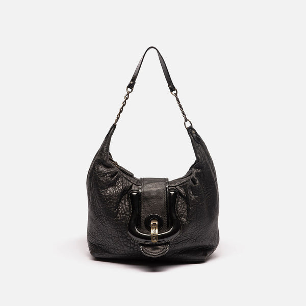 Fendi Black B Buckle Hobo Bag