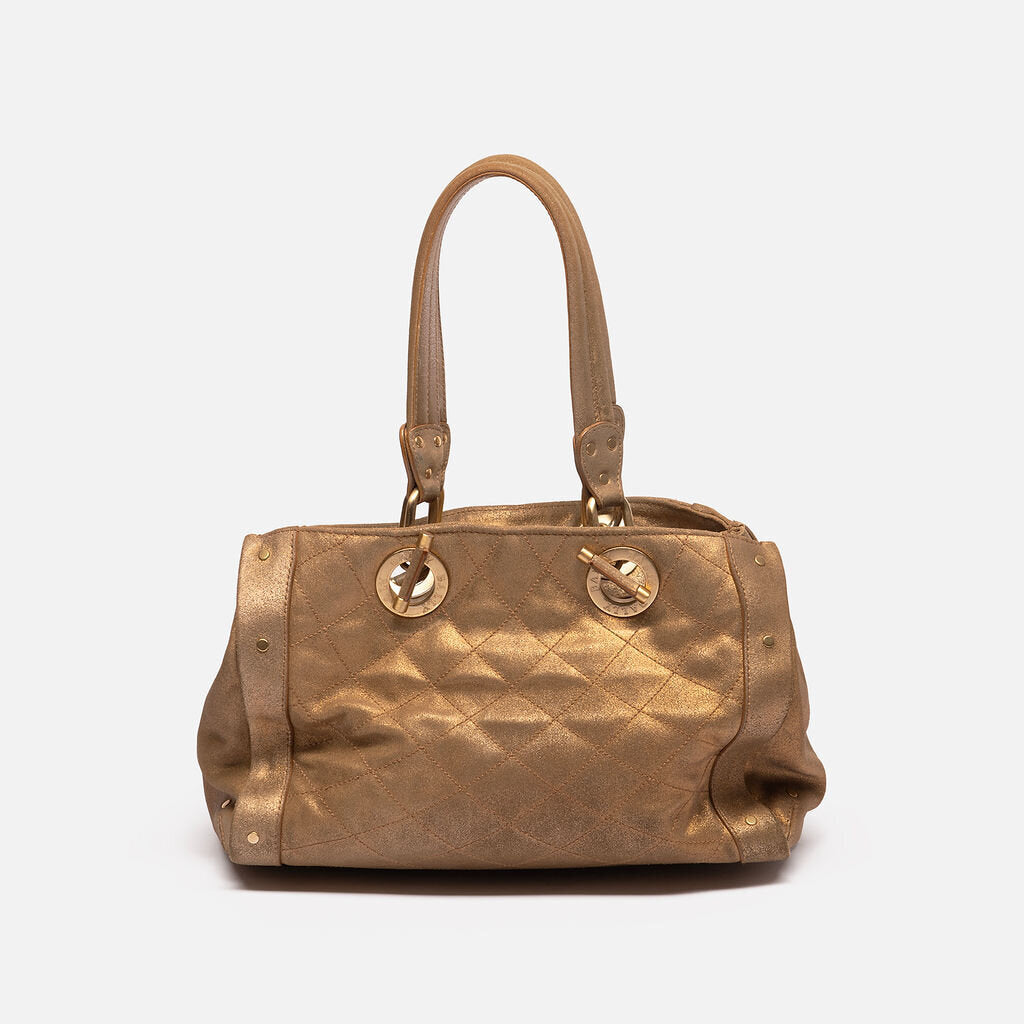 Bally Gold Leather Shoulder Bag