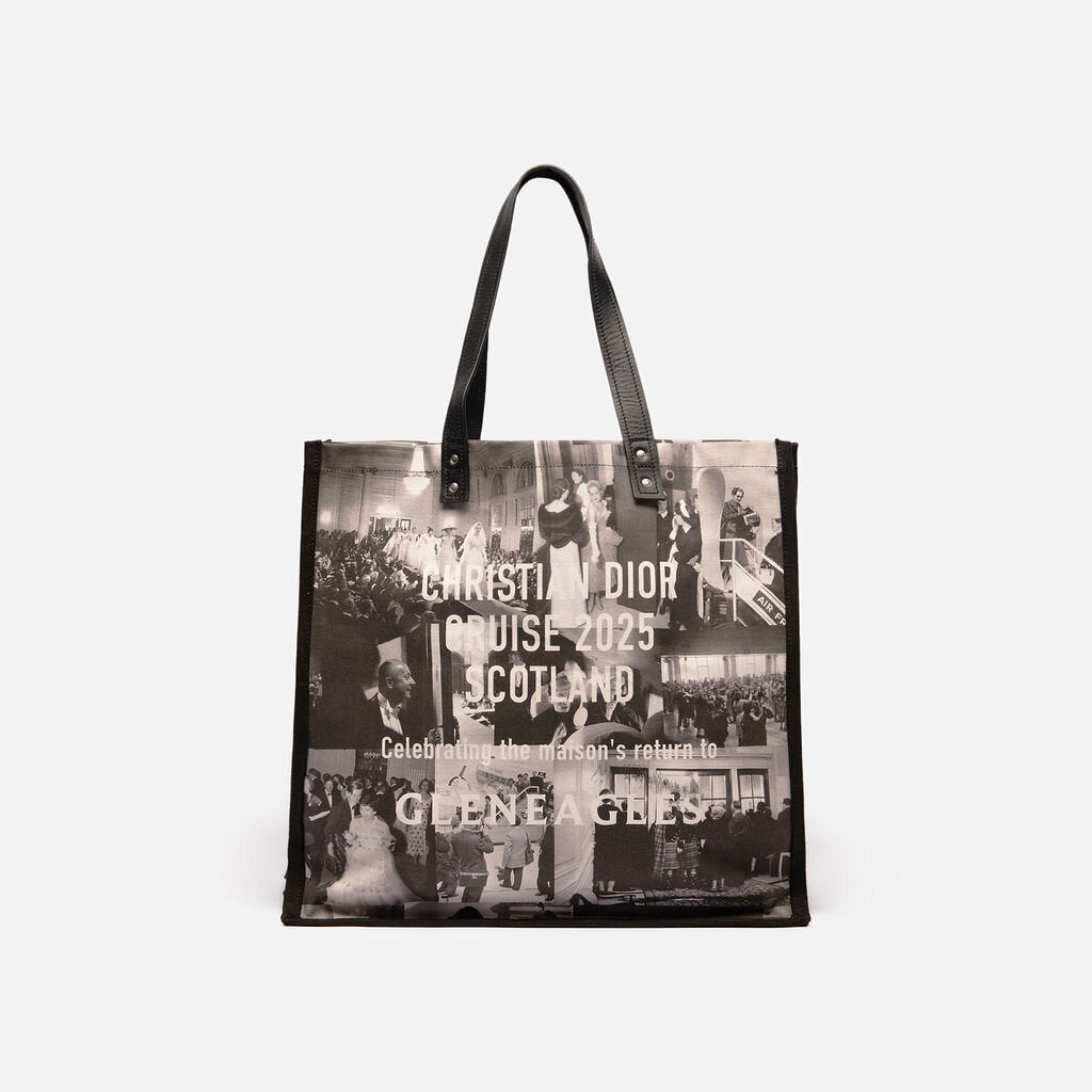 Christian Dior B&W Canvas Cruise Tote